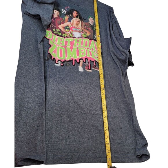Disney Zombies Birthday Group Men Top Short Sleeve Tee Shirt Gray Size 3X-Large - Picture 7 of 7